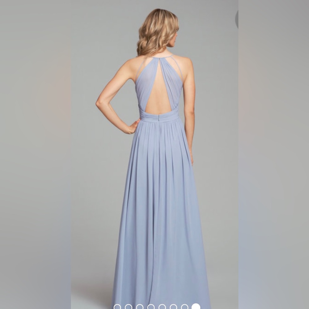 Hayley Paige Occasion Collection Bridesmaid Sky Blue Size 10 34B - Picture 2 of 5